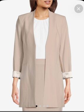 Calvin Klein Women's Roll Sleeve Open Front Blazer